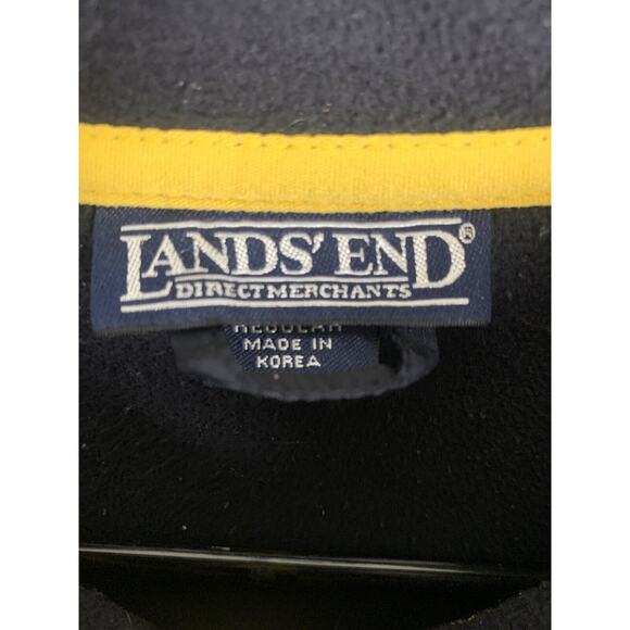 Lands End Yellow Fleece Jacket Kids Size M 10-12 Regular Full Zip - Picture 5 of 7